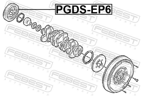Poulie damper (Poulie de vilebrequin) FEBEST PGDS-EP6