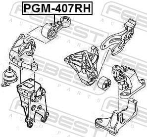 Support moteur (Silent bloc moteur) FEBEST ref. PGM-407RH