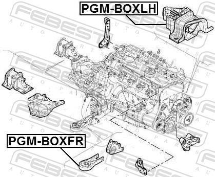 Support moteur (Silent bloc moteur) FEBEST PGM-BOXLH