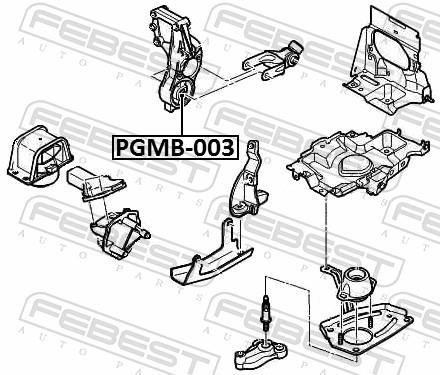 Support moteur (Silent bloc moteur) FEBEST ref. PGMB-003