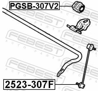 Suspension, stabilisateur FEBEST ref. PGSB-307FV2