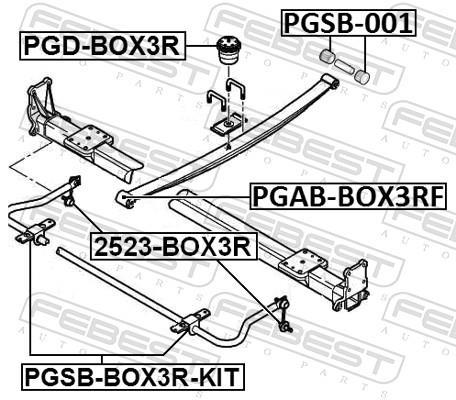 Suspension, stabilisateur FEBEST ref. PGSB-BOX3R-KIT