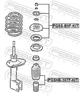 Fole do amortecedor de suspensão FEBEST ref. PGSHB-307F-KIT