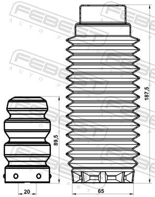 Fole do amortecedor de suspensão FEBEST ref. PGSHB-308F-KIT