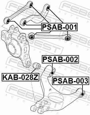 Suspensão, braço oscilante FEBEST ref. PSAB-002