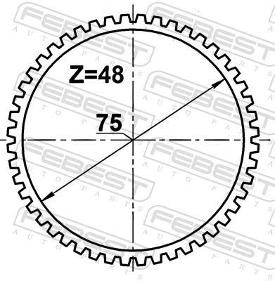 Anneau de palpeur, ABS (Bague abs) FEBEST ref. RABS-DUSTA48