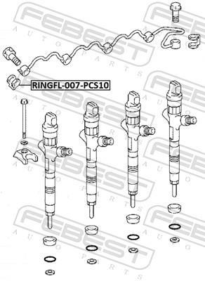 Bague d'étanchéité d'injecteur FEBEST ref. RINGFL-007-PCS10