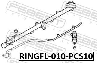Bague d'étanchéité d'injecteur FEBEST ref. RINGFL-010-PCS10