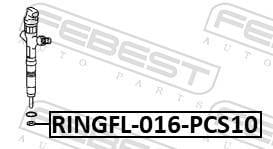 Jeux de bagues d'etanchéité, soupape d'injection FEBEST ref. RINGFL-016-PCS10