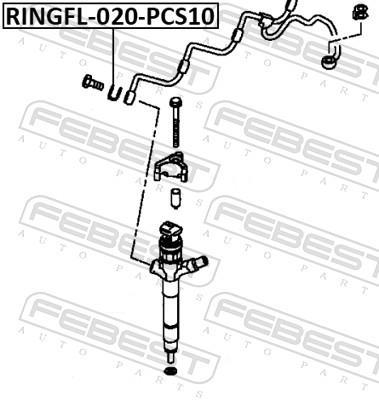 Bague d'étanchéité d'injecteur FEBEST ref. RINGFL-020-PCS10