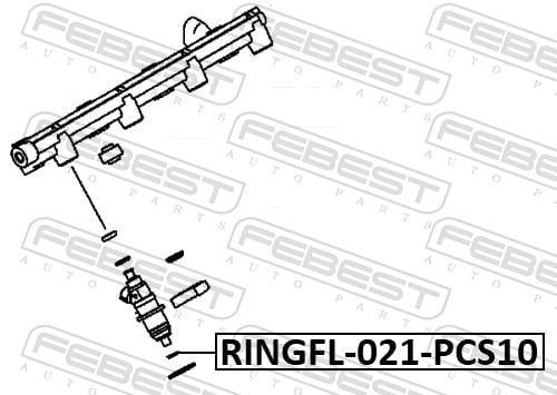 Bague d'étanchéité d'injecteur FEBEST ref. RINGFL-021-PCS10