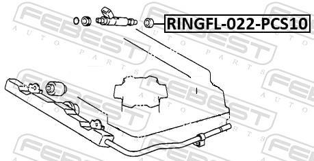 Junta anular, inyector FEBEST ref. RINGFL-022-PCS10