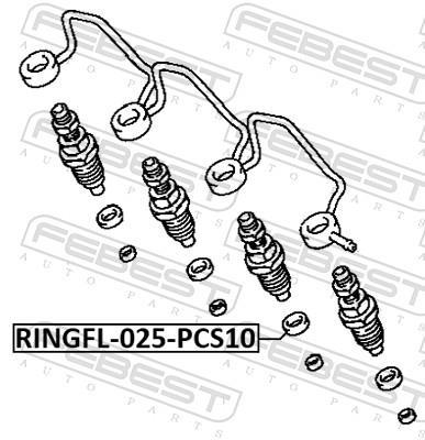 Bague d'étanchéité d'injecteur FEBEST ref. RINGFL-025-PCS10