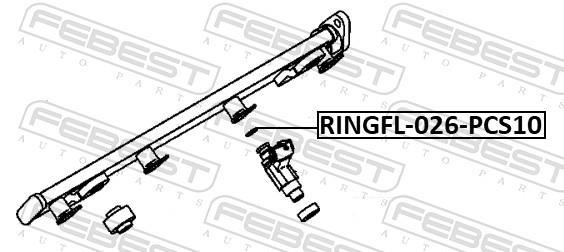 Junta anular, inyector FEBEST ref. RINGFL-026-PCS10