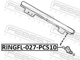 Junta anular, inyector FEBEST ref. RINGFL-027-PCS10