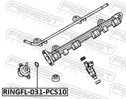 Pistón, bomba de aceleración FEBEST ref. RINGFL-031-PCS10