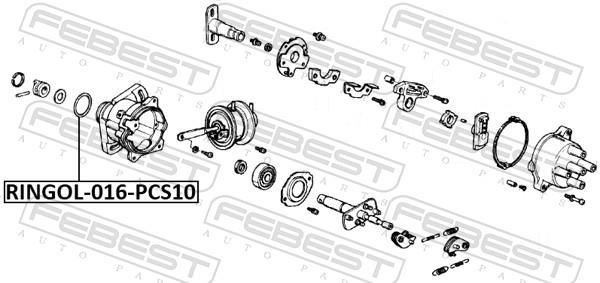 Joint, distributeur d'allumage FEBEST ref. RINGOL-016-PCS10