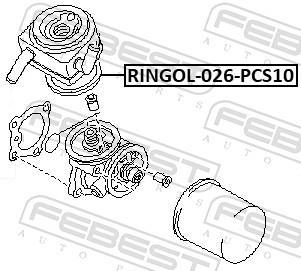 Junta, radiador de aceite FEBEST ref. RINGOL-026-PCS10