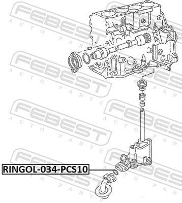 Junta, rede de óleo FEBEST ref. RINGOL-034-PCS10