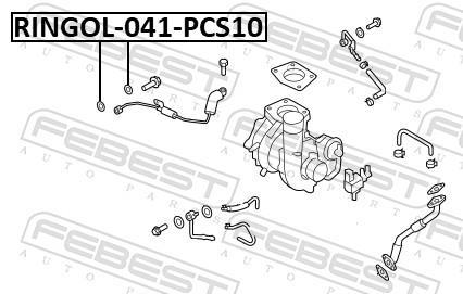 Junta de bomba de óleo do motor FEBEST ref. RINGOL-041-PCS10
