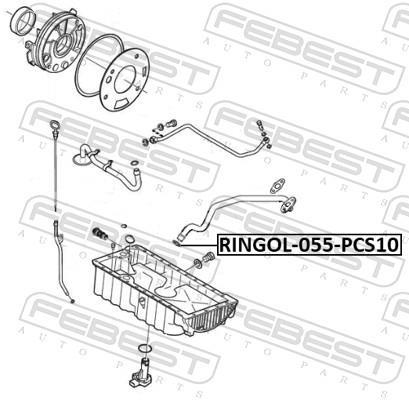 Joint, sortie d'huile , compresseur FEBEST ref. RINGOL-055-PCS10