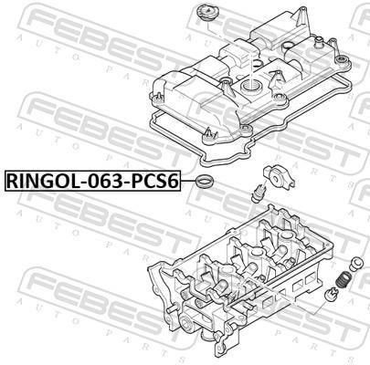Bague d'étanchéité, puit de bougie FEBEST ref. RINGOL-063-PCS6