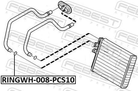 Joint, collerette de réfrigérant FEBEST ref. RINGWH-008-PCS10