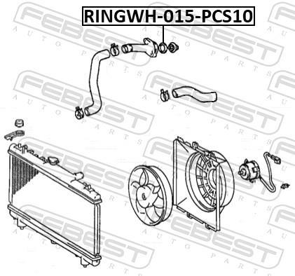 Joint, collerette de réfrigérant FEBEST ref. RINGWH-015-PCS10