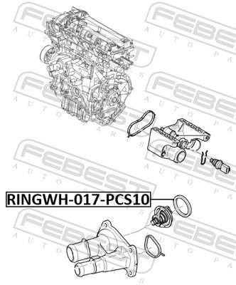 Joint, collerette de réfrigérant FEBEST ref. RINGWH-017-PCS10