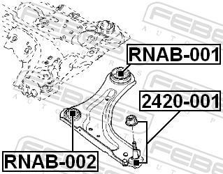 Suspensão, braço oscilante FEBEST ref. RNAB-001