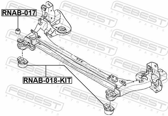 Suspension, corps de l'essieu FEBEST ref. RNAB-017