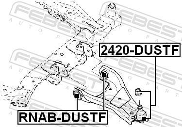 Suspensão, braço oscilante FEBEST ref. RNAB-DUSTF