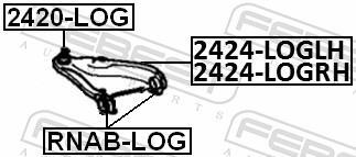 Suspensão, braço oscilante FEBEST ref. RNAB-LOG