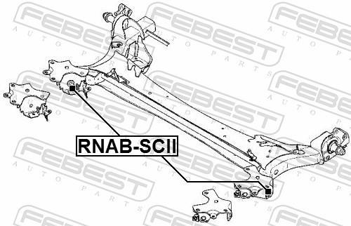 Suspension, corps de l'essieu FEBEST ref. RNAB-SCII