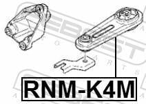 Support moteur (Silent bloc moteur) FEBEST ref. RNM-K4M