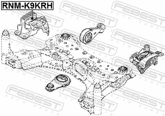 Soporte, motor FEBEST ref. RNM-K9KRH