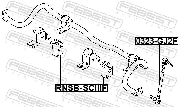 Suspension, stabilisateur FEBEST ref. RNSB-SCIIIF