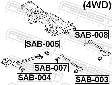 Silent bloc de suspension FEBEST SAB-008