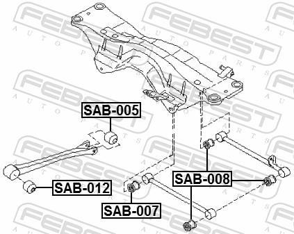 Suspensão, braço oscilante FEBEST ref. SAB-012