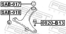 Silent bloc de suspension FEBEST SAB-017