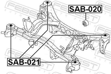 Suspension, corps de l'essieu FEBEST SAB-020