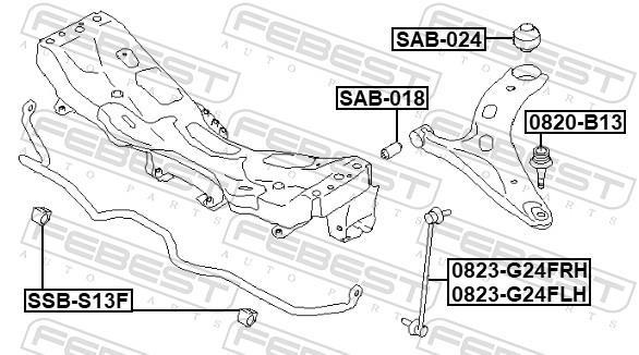 Silent bloc de suspension FEBEST SAB-024