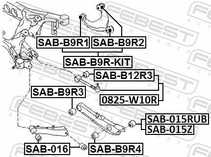 Silent bloc de suspension FEBEST ref. SAB-B9R1