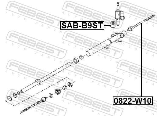 Suspension, crémaillère de direction FEBEST ref. SAB-B9ST