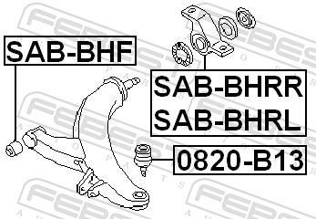 Silent bloc de suspension FEBEST SAB-BHRR