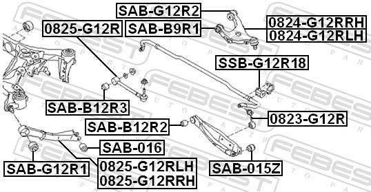 Silent bloc de suspension FEBEST ref. SAB-G12R1