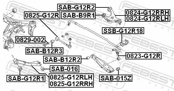 Silentblock de Suspensión FEBEST SAB-G12R2