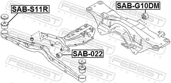 Suspension, corps de l'essieu FEBEST ref. SAB-S11R