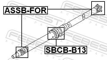 Palier, palier central d'arbre de transmission FEBEST ref. SBCB-B13