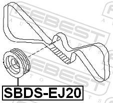 Poulie damper (Poulie de vilebrequin) FEBEST ref. SBDS-EJ20